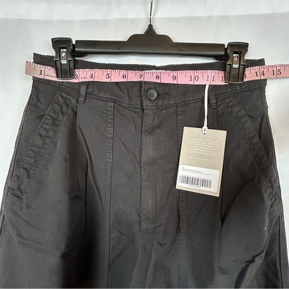 NEW Everlane Crop Black Wide Straight Leg Cargo Pants Cotton Linen Blend Size 6 - Picture 11 of 16